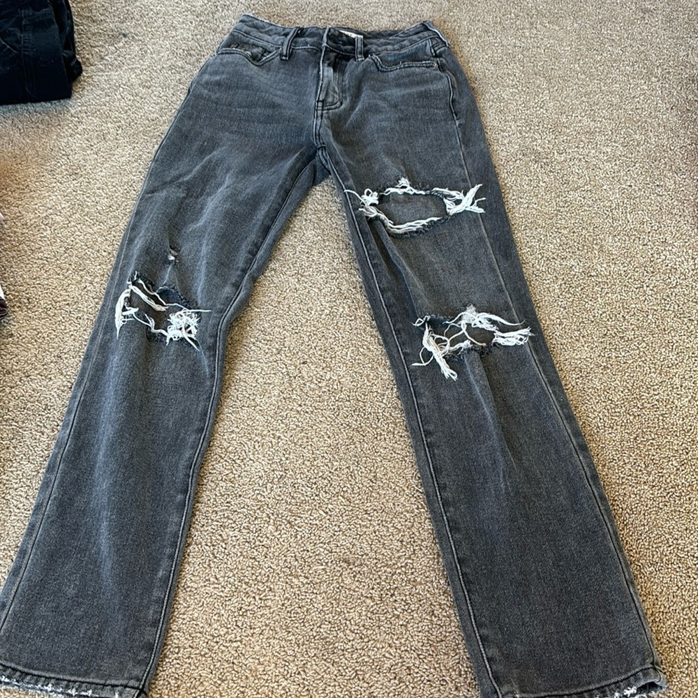 Dark ripped jeans